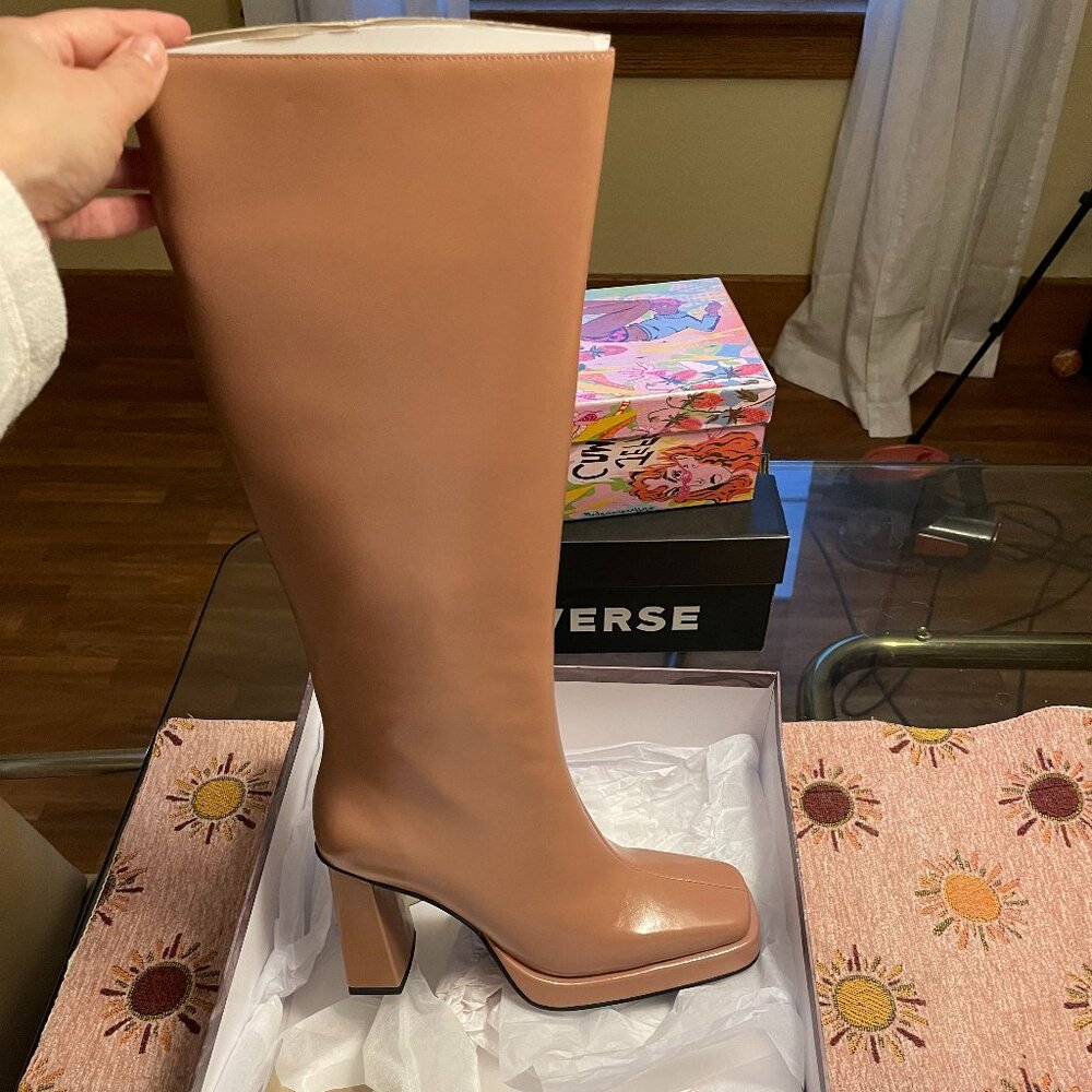 NIB Jeffrey Campbell Maximal Pink Leather Boot 7.5